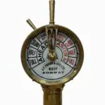 Close-up of ship telegraph dial marked J.C. Krohn & Son Ltd.