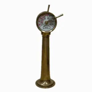 Front angled view of vintage engine telegraph with visible faceplate