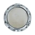 White Background: Porthole Mirror - Ship Salvaged Nautical Decor - Two Dogs, 21.25"