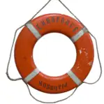 Salvaged Euroforce Monrovia Ship Life Ring Back