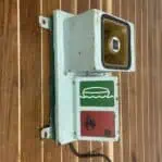 side view of the vintage fire alarm