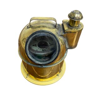 vintage nautical brass compass front view with Cassens and Plath unit