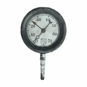 Front view of Ashcroft altitude gauge with no background