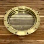 Back view of 21-inch brass porthole