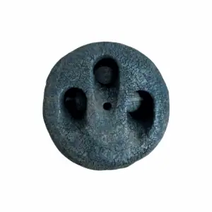 Main view of antique 3 hole deadeye with visible surface wear