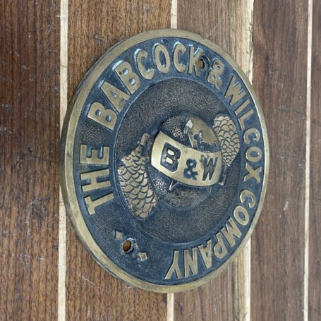 Authentic Babcock And Wilcox Brass Plaque 02 - Copy Authentic Babcock And Wilcox Brass Plaque when it is palced on a wall