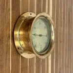 Angled shot highlighting the polished brass finish and vintage details.