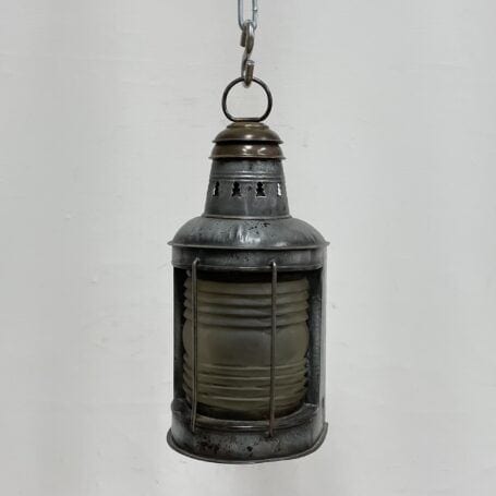 Vintage PERKO Lantern - Frosted Fresnel Glass 03 Vintage PERKO Lantern - Frosted Fresnel Glass hanging