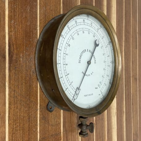Schaeffer & Budenberg Brass Test Gauge 03 test gauge on the wall