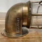 Vintage Brass Nautical Wall-Mounted Light On Wood Base company name