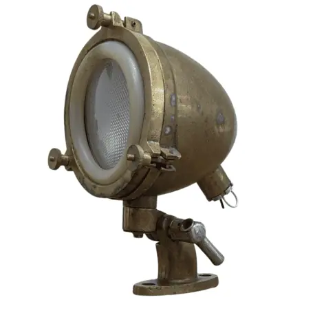 Adjustable nautical brass lamp main view on white background