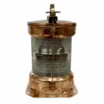Copper Fresnel lens light – main white background view