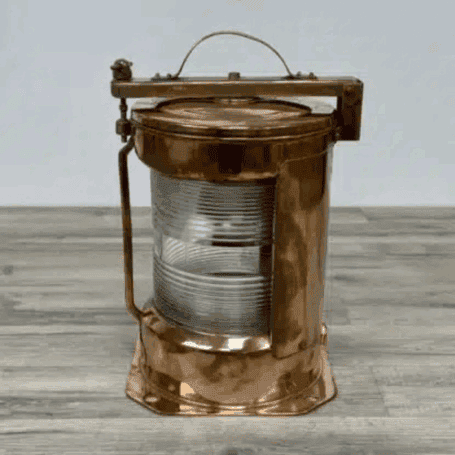 225 Degree Copper Clear Fresnel Lens Light (3) Copper Fresnel lens light – left side view