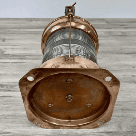 225 Degree Copper Clear Fresnel Lens Light (9) Bottom base showing mounting holes
