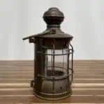side view of the Antique Brass Lantern With Patina