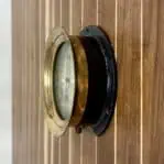 Alternate side view of Cleveland Steam Gauge brass steam pump gauge