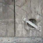 Handle detail with plank gap on Liberty Ship hatch cover