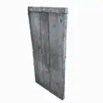 Reverse side of Liberty Ship hatch cover showing steel-reinforced handles