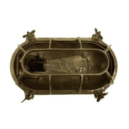 main photo of the Oval Cast Brass Ceiling Or Wall Light - No Glass