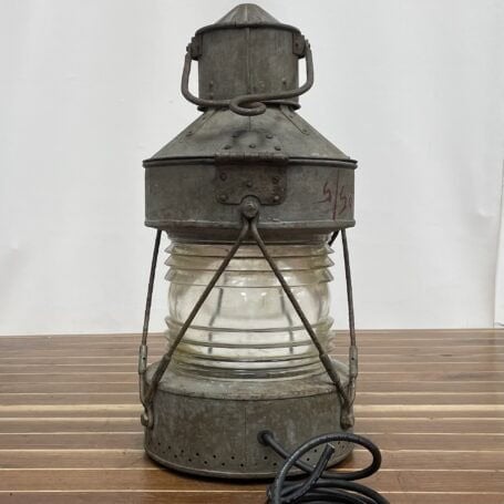 Galvanized Steel Ship Lantern (4) Galvanized Steel Ship Lantern full picture with wiring