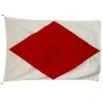 letter f foxtrot nautical signal flag horizontal display showing full design