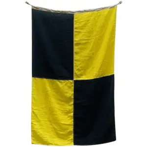 Nautical "L" Lima Signal Flag front view yellow black maritime flag