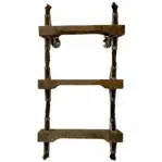 3-step reclaimed wooden ship ladder front view