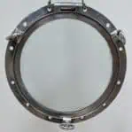21" Aluminum Porthole Window - Front View with Glass and Locking Mechanism