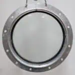 21" Aluminum Porthole Window - Straight-On View of Frame and Bolt Holes