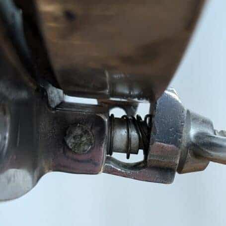 Aluminum Porthole Window 21 inch Diameter 05 21" Aluminum Porthole Window - Close-Up of Hinge and Locking Dogs