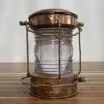 Copper lantern set – rear view showing support frame and lens