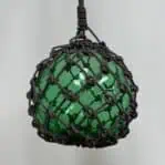 The Fisherman’s Green Glass Fishing Float - Nautical Coastal Décor hanging