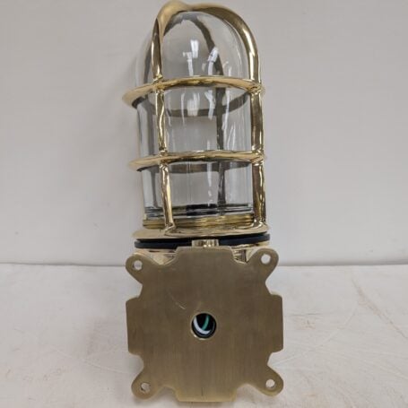Large Nautical Brass Wall Sconce without Cover 04 Large Nautical Brass Wall Sconce Without Cover - Back View of Mounting Plate