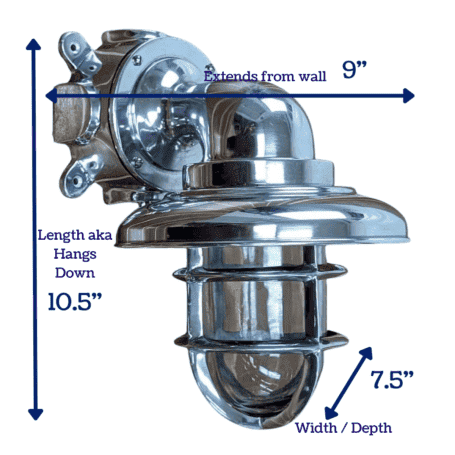 Nautical Wall Sconce Aluminum with Cover Dimensions Nautical Wall Sconce Aluminum with Cover Dimensions