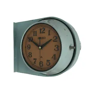 Tricolor Seiko Double-Sided Wall Clock - Seafoam and Light Blue