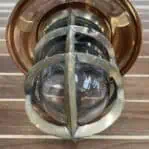 showing some imperfection on the Vintage Brass Gooseneck Wall Sconce - Copper Rain Cap