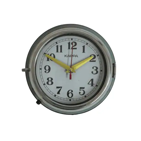 Main - Vintage ship wall clock by Kappa with white face and brass hands
