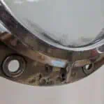 Ships Porthole - Aluminum Two-Dog 17.25" - Foggy Glass Close-Up