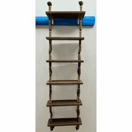 6-Step Embarkation Ladder by PTR Holland (7) Back view: Rear view of 6-Step Embarkation Ladder with metal rope clamps