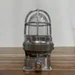 Side angle of aluminum marine post light showing housing details