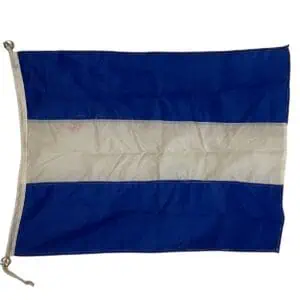 juliet maritime signal flag original condition 40 x 30 horizontal display with rope grommets