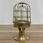 Side view of Nautical dock Light showing brass cage