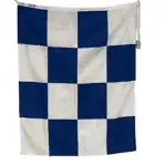 Full display of Nautical Flag N – November Signal Flag with blue and white checkers