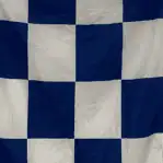 Close-up view of Nautical Flag N – November Signal Flag for maritime communication