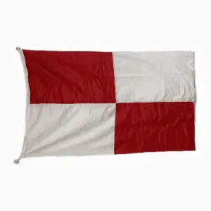 Nautical uniform flag U with red and white checkered pattern
