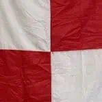 Close-up of nautical uniform flag fabric and stitching detail