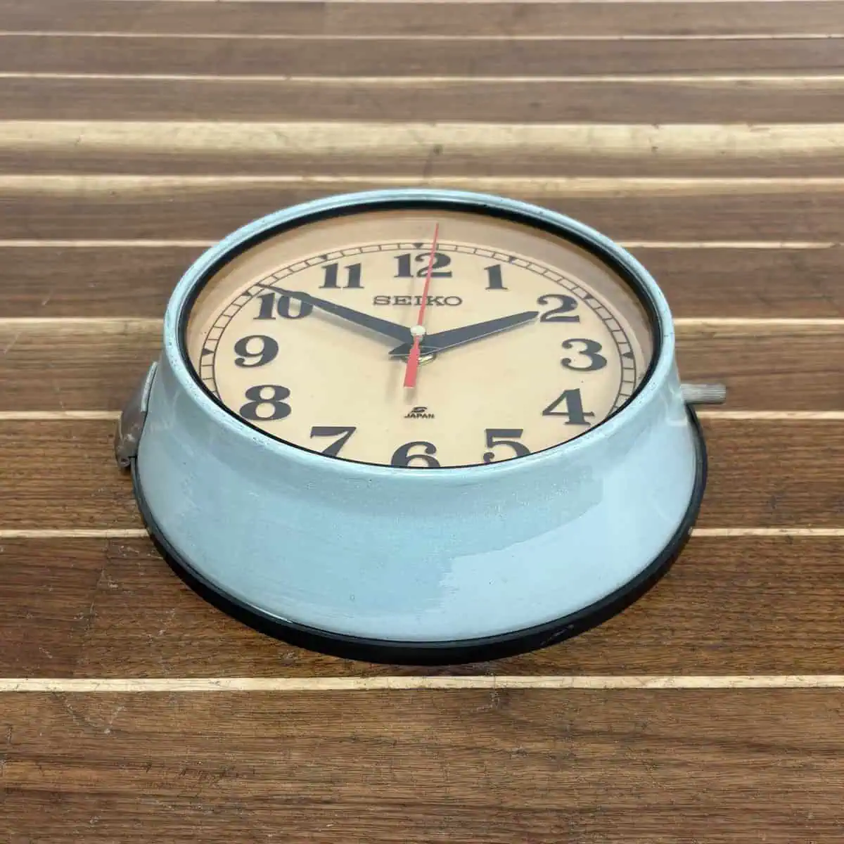 Seiko Blue/Grey and Tan Ship Clock - Battery Operated