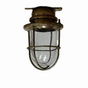 Small Nautical Ceiling Light With Clear Glass Globe on ceiling
