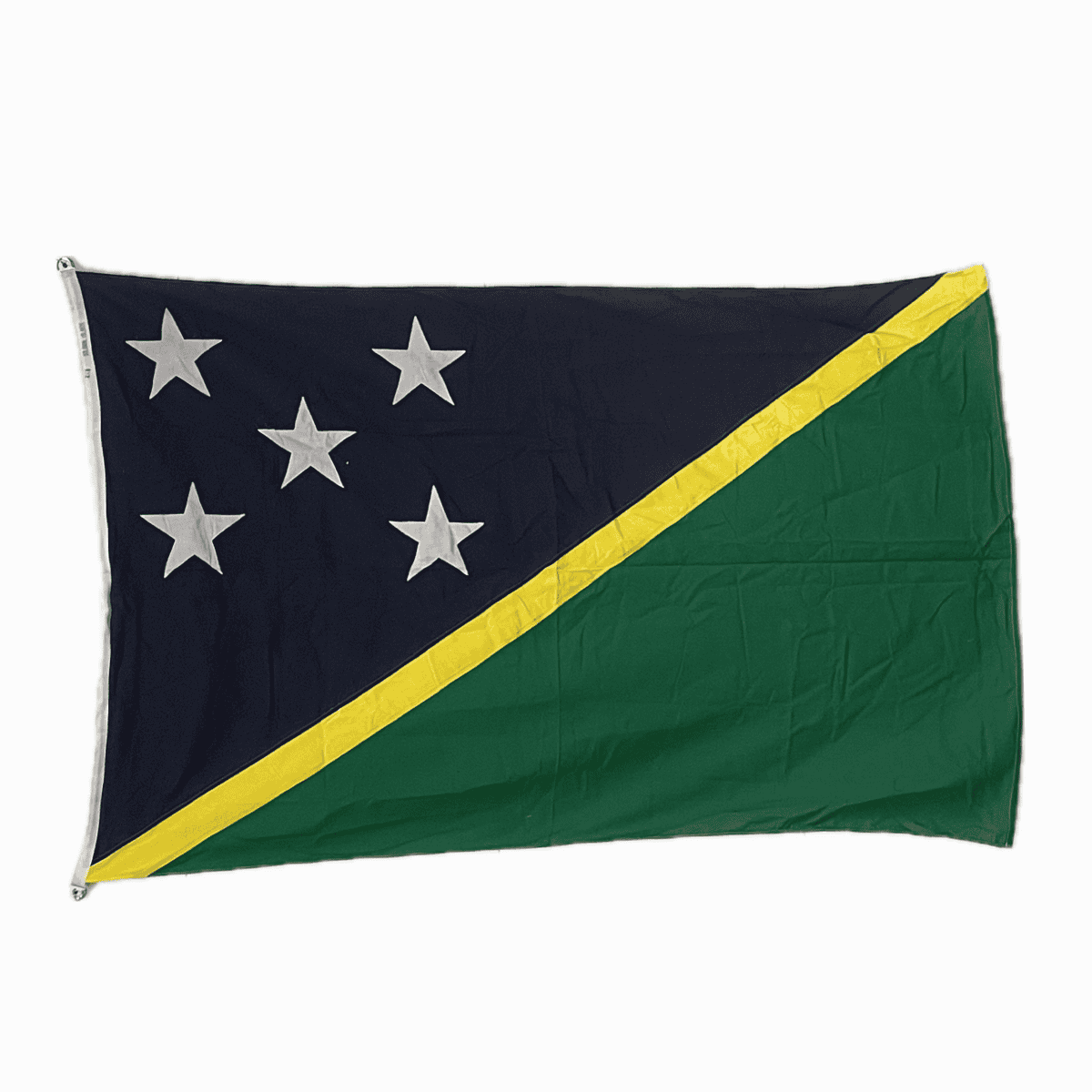 Solomon Islands Nautical Flag - 72 x 48 Horizontal layout of the Solomon Islands nautical flag, laid flat to show full proportions and vibrant colors.