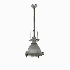 main photo of the Tall Industrial Aluminum Pendant Light With White-Coated Shade